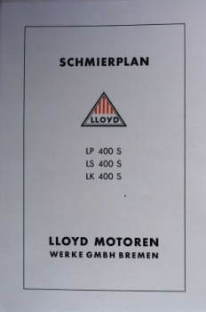 Lloyd LP 400 SL LK S Schmierplan 1958 (5117)